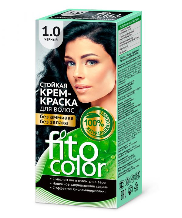 FITOcosmetics Long-lasting hair color cream tone 1.0 Black 115ml